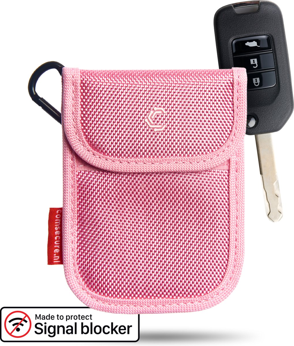 Comsecure® - Housse de protection antivol RFID pour clé de voiture - Rose -  Pochette