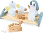 Groot speelgoedhouten theeservies met dienblad - 17 elementen voor kinderen