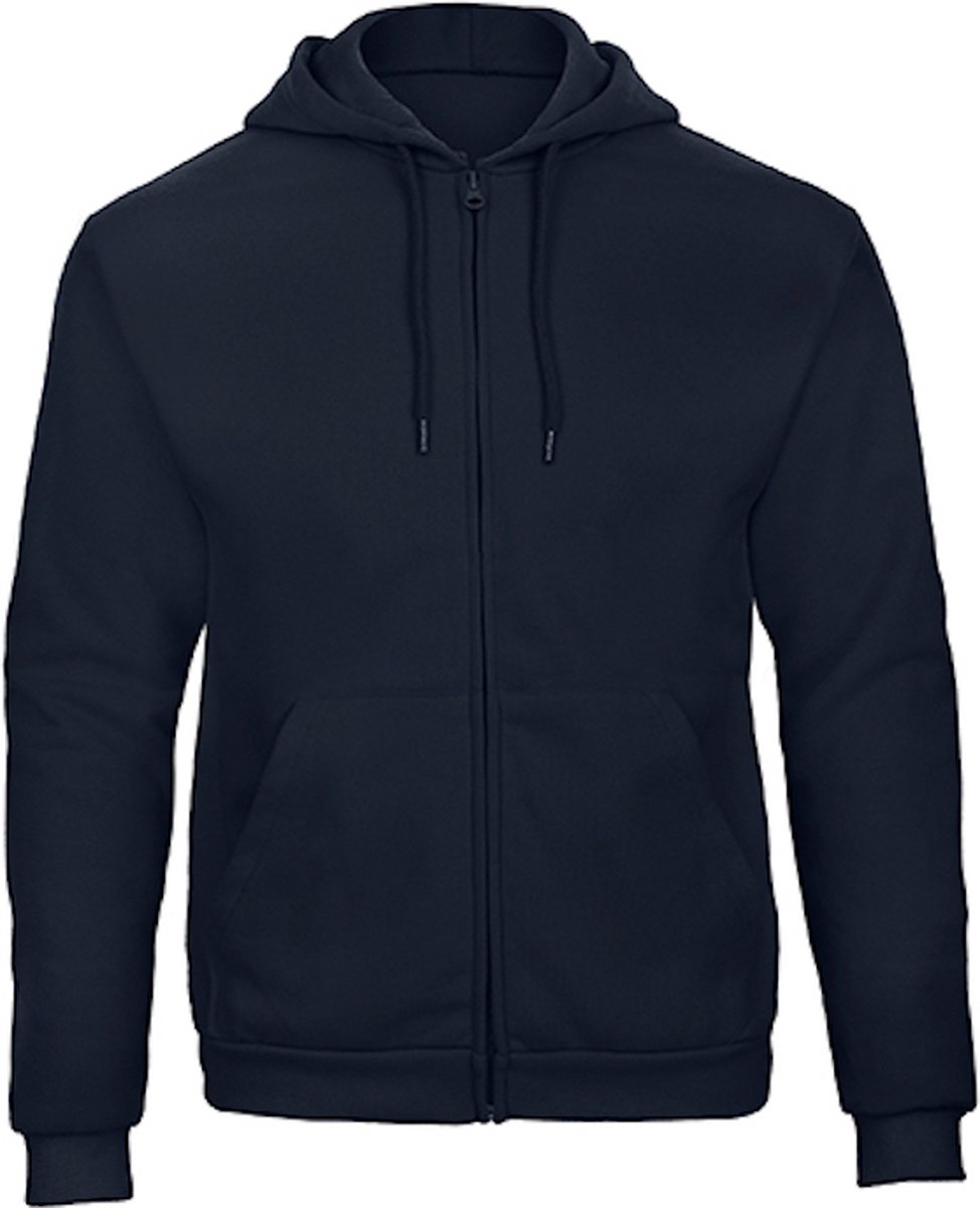 Herenhoodie met rits ‘ID.205’ B&C Collectie Donkerblauw