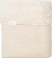 Couverture bébé Koeka pour berceau Faro - coton hydrophile avec peluche - blanc - 75x100 cm