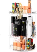 Newaner Make-up cosmetica-organizer, 360 rotatie, lippenstift-organizer, cosmetische opbergdoos, desktop voor dresser, badkamer, slaapkamer, transparante commode van kunststof