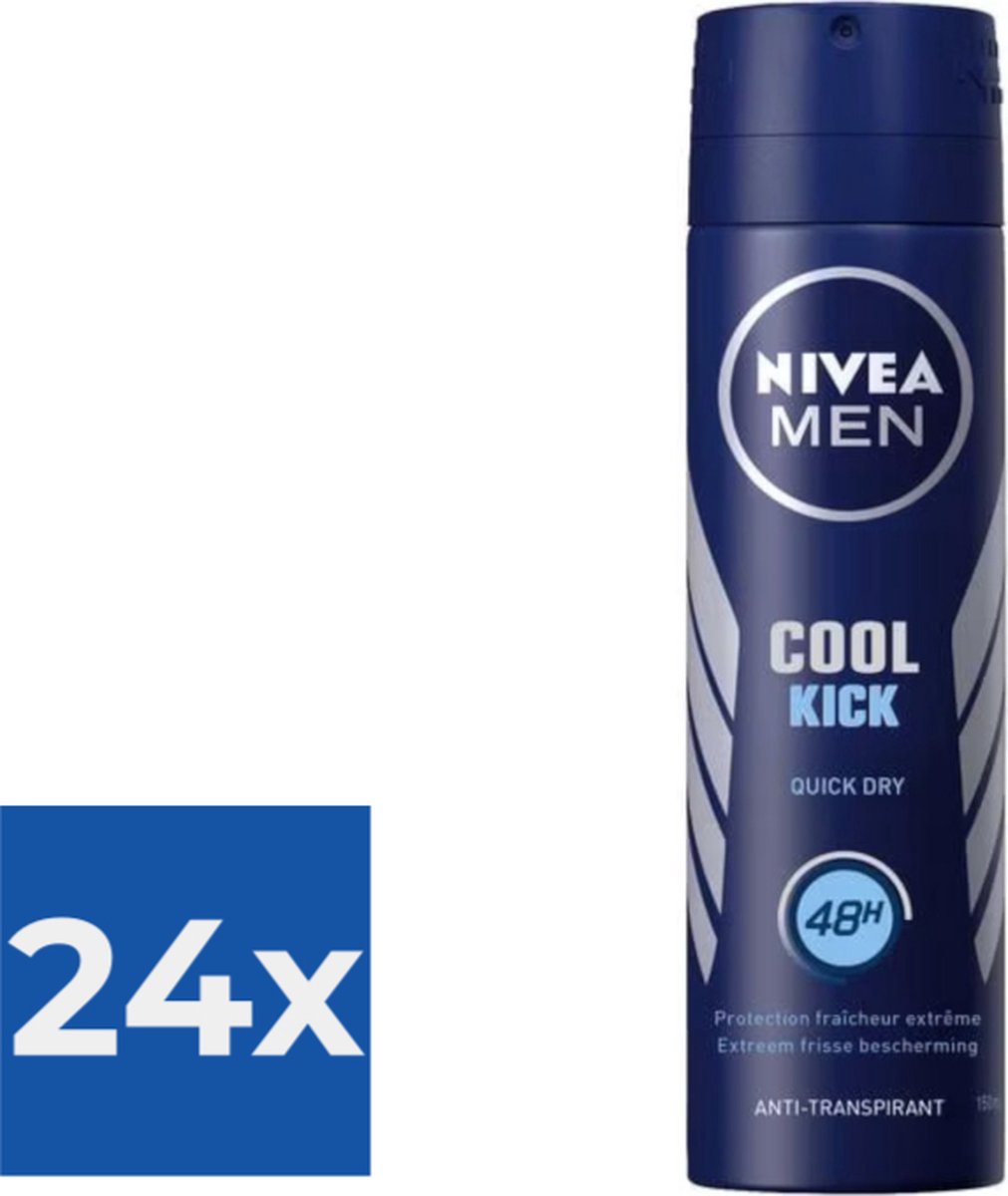 Goedkoopste Nivea Men Deodorant Spray Cool Kick - 150 ml - Voordeelverpakking 24 stuks