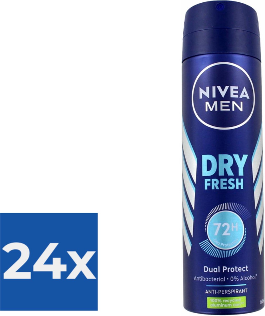 Goedkoopste Nivea Men Deodorant Deospray Dry Fresh - Voordeelverpakking 24 stuks