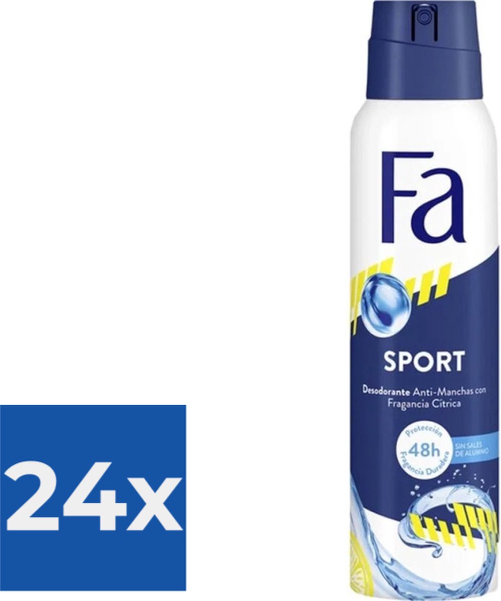 Goedkoopste Fa Deodorant Sport 150ml - Voordeelverpakking 24 stuks