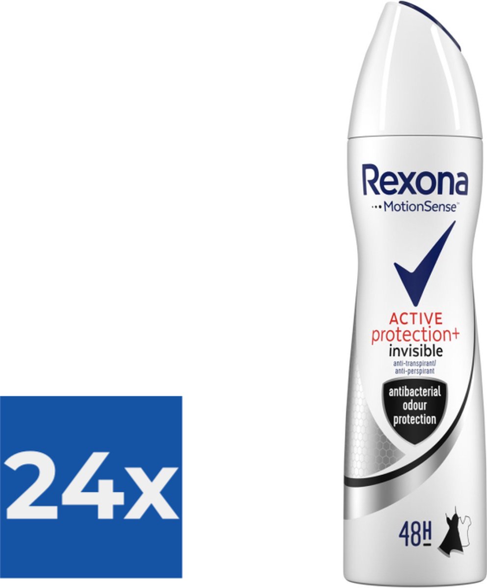 Goedkoopste Rexona Deospray - Active Protection Invisible 150 ml - Voordeelverpakking 24 stuks