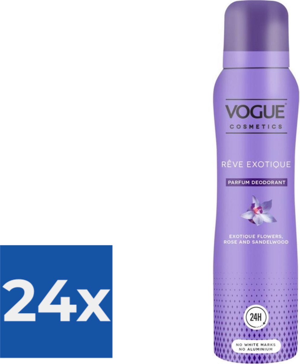 Goedkoopste Vogue Reve Exotique Parfum Deodorant 150 ml - Voordeelverpakking 24 stuks