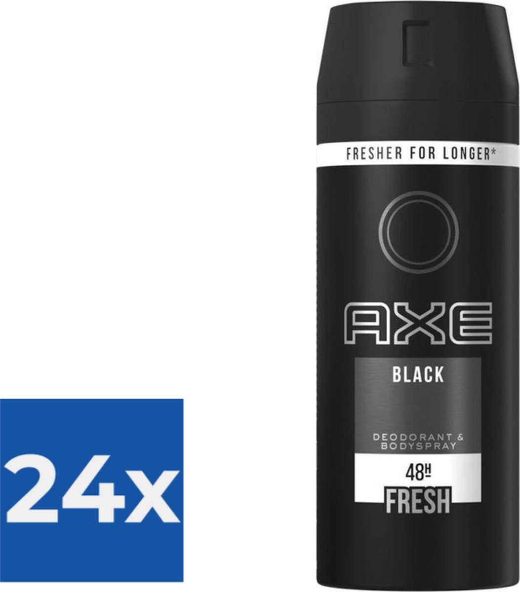 Goedkoopste Axe Deospray  Black 150 ml - Voordeelverpakking 24 stuks