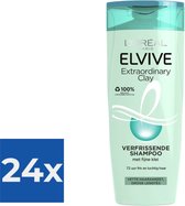 L'Oréal Paris Elvive Extraordinary Clay Shampoo - 250ml - Voordeelverpakking 24 stuks