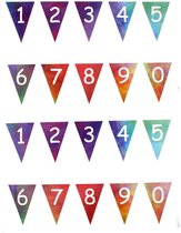 stickers Vlag Regenboog cijfers cadeaustickers sluitzegels cocktailprikkers 2 vellen