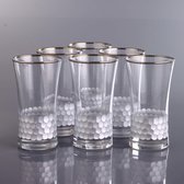 Abka Kristal - Azur Platinum 300 ml - Set de verres highball (300 ml) - décoré à la main avec du platine - 6 pièces