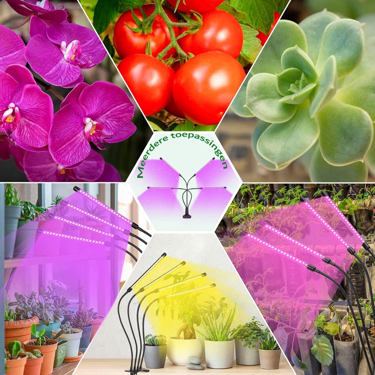 Led-plantenlamp, 240 leds, volspectrum, groeilampen met automatische timer 3/9/12 uur Led-plantenlamp, 240 leds, volspectrum, groeilampen met automatische timer 3/9/12 uur