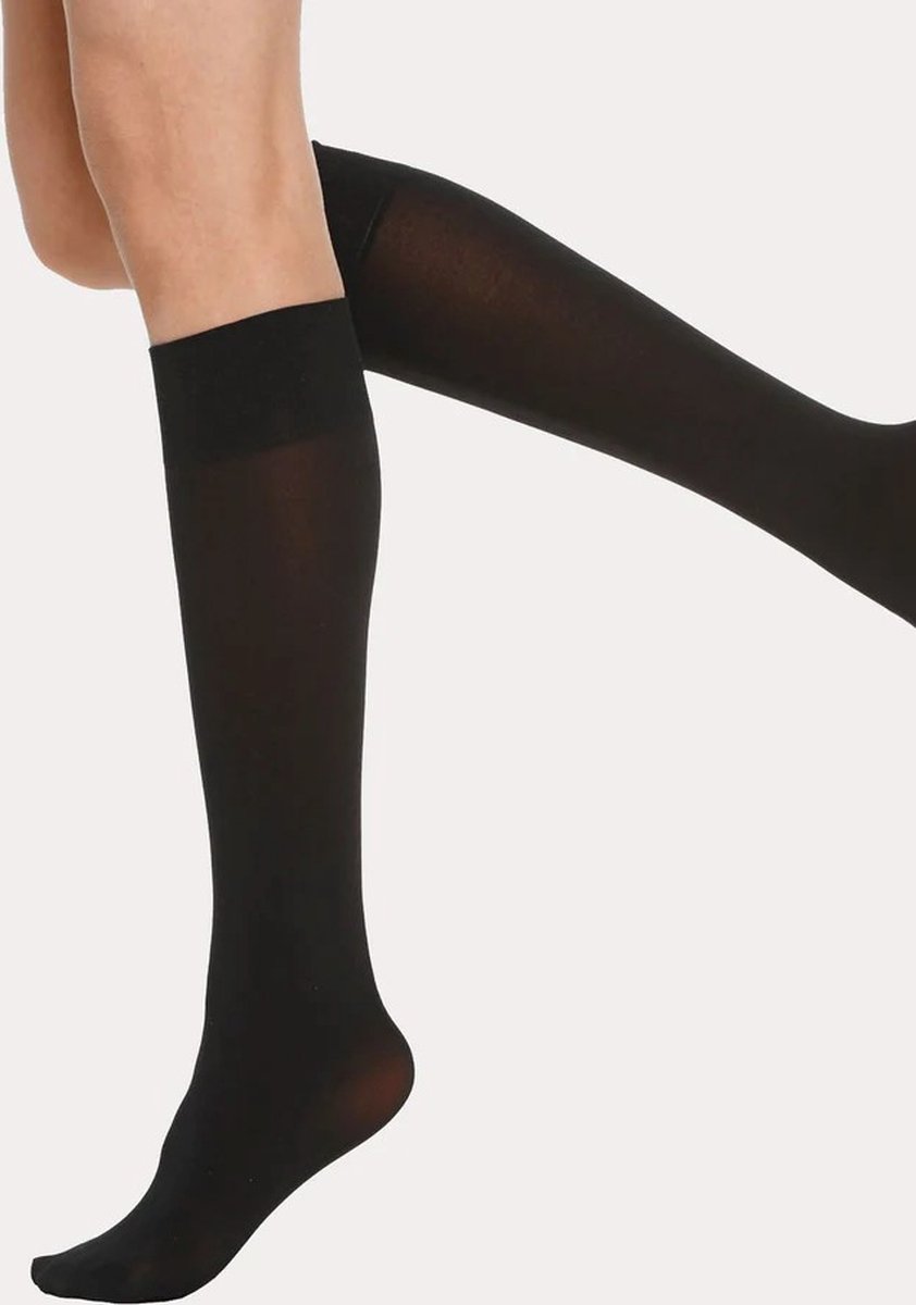 Pretty Polly Kniekousje - Opaque - 60 Den. Opaque Kniekousje - One Size - Zwart - 2 Paar - Voordeelverpakking