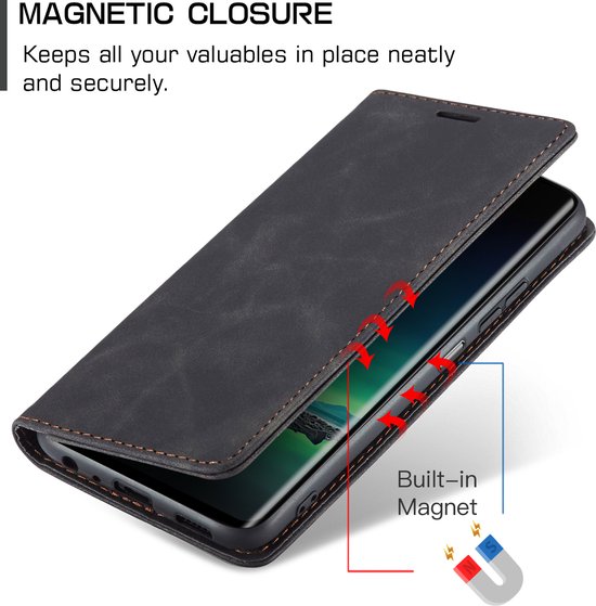Motorola Edge 40 Neo Case - Book Case Cuir Slimline Zwart