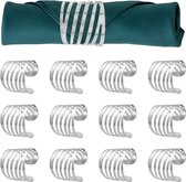 12 stuks servetringen metalen napkin ringen herbruikbare servettengesp hollow out servetringen Kerstmis servetringen set voor bruiloft Kerstmis verjaardag (zilver)