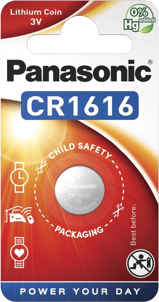 Panasonic CR1616 Lithium 3V Lithium Batterij Knoopcel 12 stuks