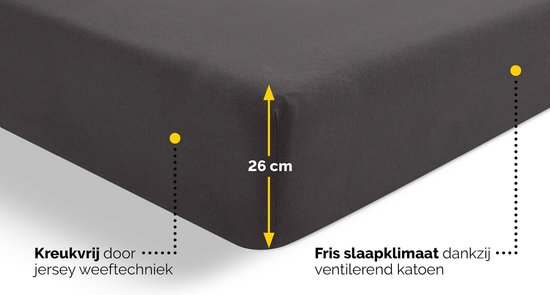 Blumtal® Premium Jersey Hoeslaken - 140 tot 160 x 200 x 40 cm - Wit - Boxspring - Oeko-TEX gecertificeerd - 100% Katoen