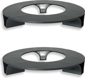 Set van 2 - bloempotonderzetters - kleur: zwart - rond - 27 cm diameter - onderzetter voor bloempot - gerecycled materiaal