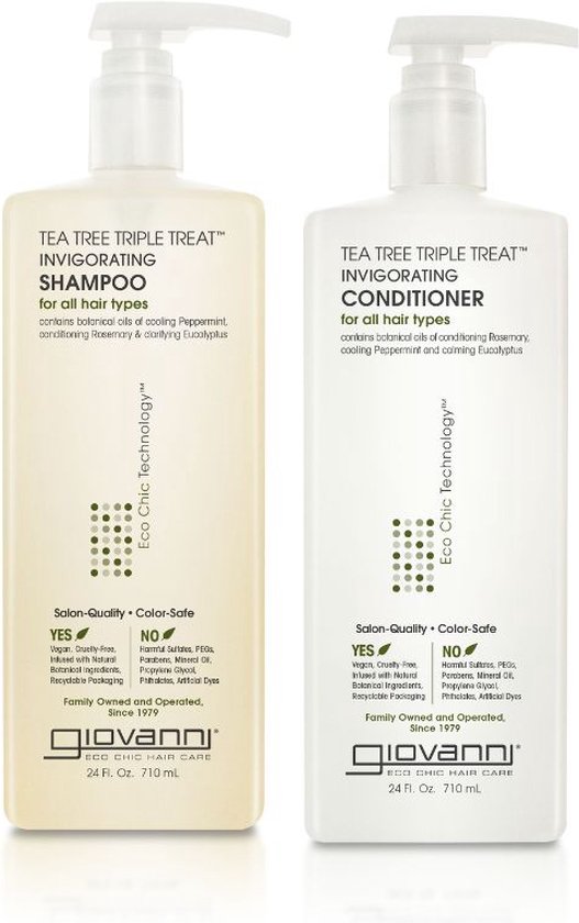 Giovanni Cosmetics - Tea Tree Value Size Set - Shampoo + Conditioner 2x 710 ml
