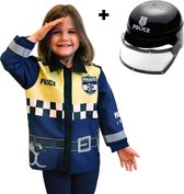 Politiejas en Politiehelm voor Kinderen - DeQube - Verkleedkleding Politie - Helm en Jas - 3 - 6 Jaar