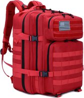 RAMBUX® - Tactical Backpack - Militair Tactisch - Rood - Wandelrugzak - Rugtas - Rugzak - 45 Liter