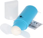 Miniventilator met deksel, handventilator, gesorteerd op kleur, inclusief 2x micro AAA-batterijen