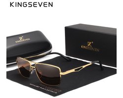 KingSeven Brownstar - Pilotenbril met UV400 en polarisatie filter - Z199