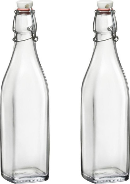 3x Glazen Beugelflessen-weckflessen Lichtgroen Met Beugeldop 250 Ml   Inmaakflessen Van Glas   Waterflessen