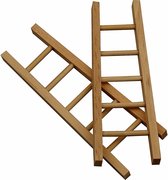 18x stuks houten mini laddertjes 10 cm - Hobby en knutselen materialen/artikelen