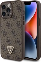 Guess 4G Triangle Logo Back Case voor Apple iPhone 15 Pro Max (6.7") - Bruin