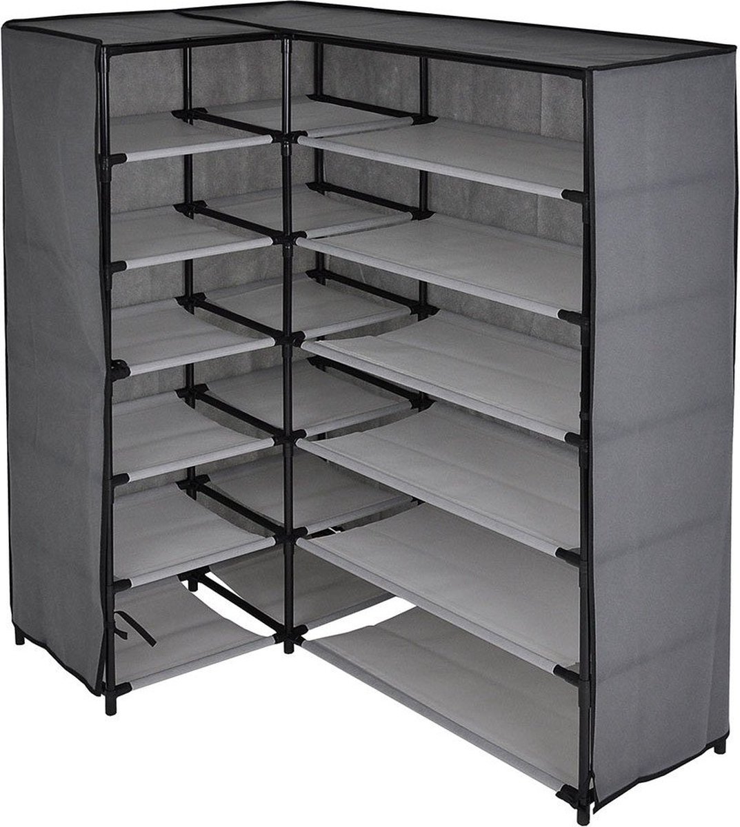 CALICOSY - Hoekschoenkast in behang en metaal H107 cm