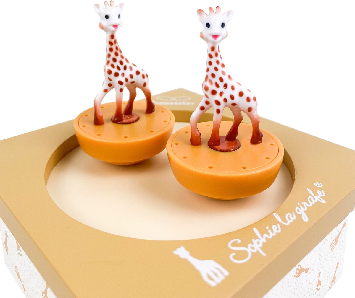 Sophie de giraf Muziekdoosje - Dansende Sophie's - Baby muziekdoos - Kraamcadeau - Babyshower cadeau - Vanaf 12 maanden - 11.5x11.5x8.5 cm - Karamel – foto 5