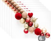 Set de table - Hiver - Noël - Boules - Boules de Noël cm - 6 pièces
