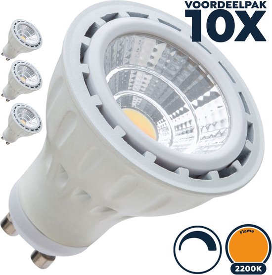 Pack économique 10x spot LED GU10 dimmable 2200K/flamme 5W - Pro