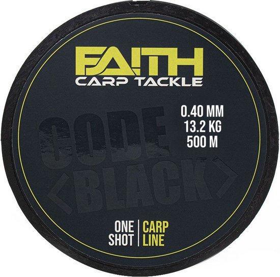 Faith Code Black One Shot - 500m - 0.40mm - 13.2kg - Nylon - Vislijn van Merkloos — afbeelding 2