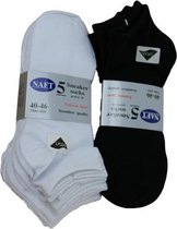 10 Paar Sneaker Sokken Zwart & Wit - Maat 36-42 - Unisex Sokken