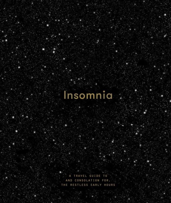 Un livre noir avec le titre 'Insomnia' en lettres dorées, sur un fond d'étoiles scintillantes.