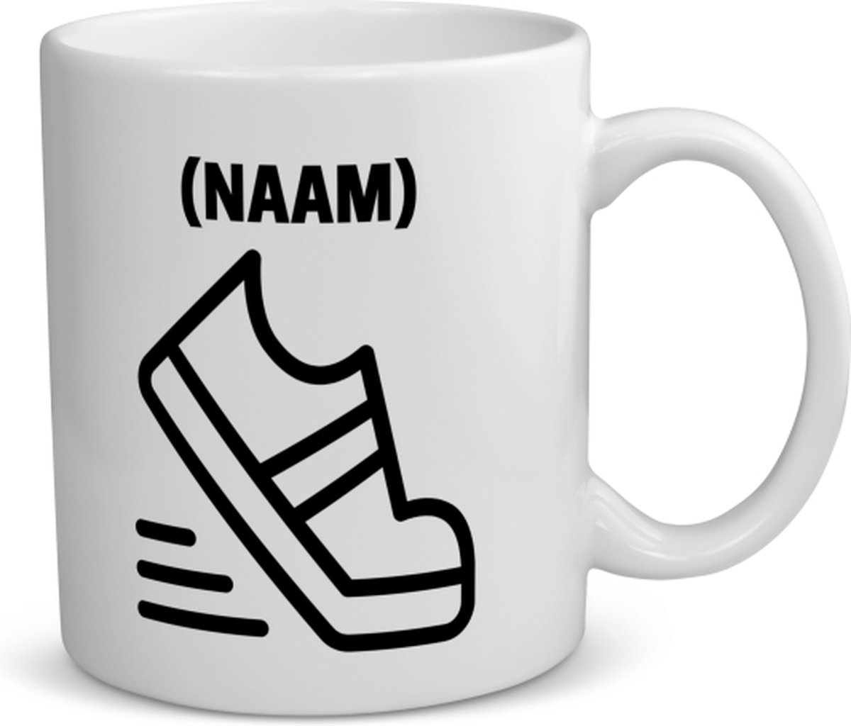 Hardloop mok met eigen naam - Mok met opdruk - Hardloop - Hardloper - Sport - 350 ML inhoud - Cadeau - Verjaardag - Geschenk - Gepersonaliseerde mok - Jongens en meisjes