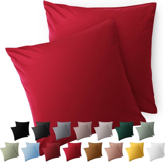 Blumtal Kussensloop Microvezel Kussenhoes 65 x 65 cm - Rood - Set van 2