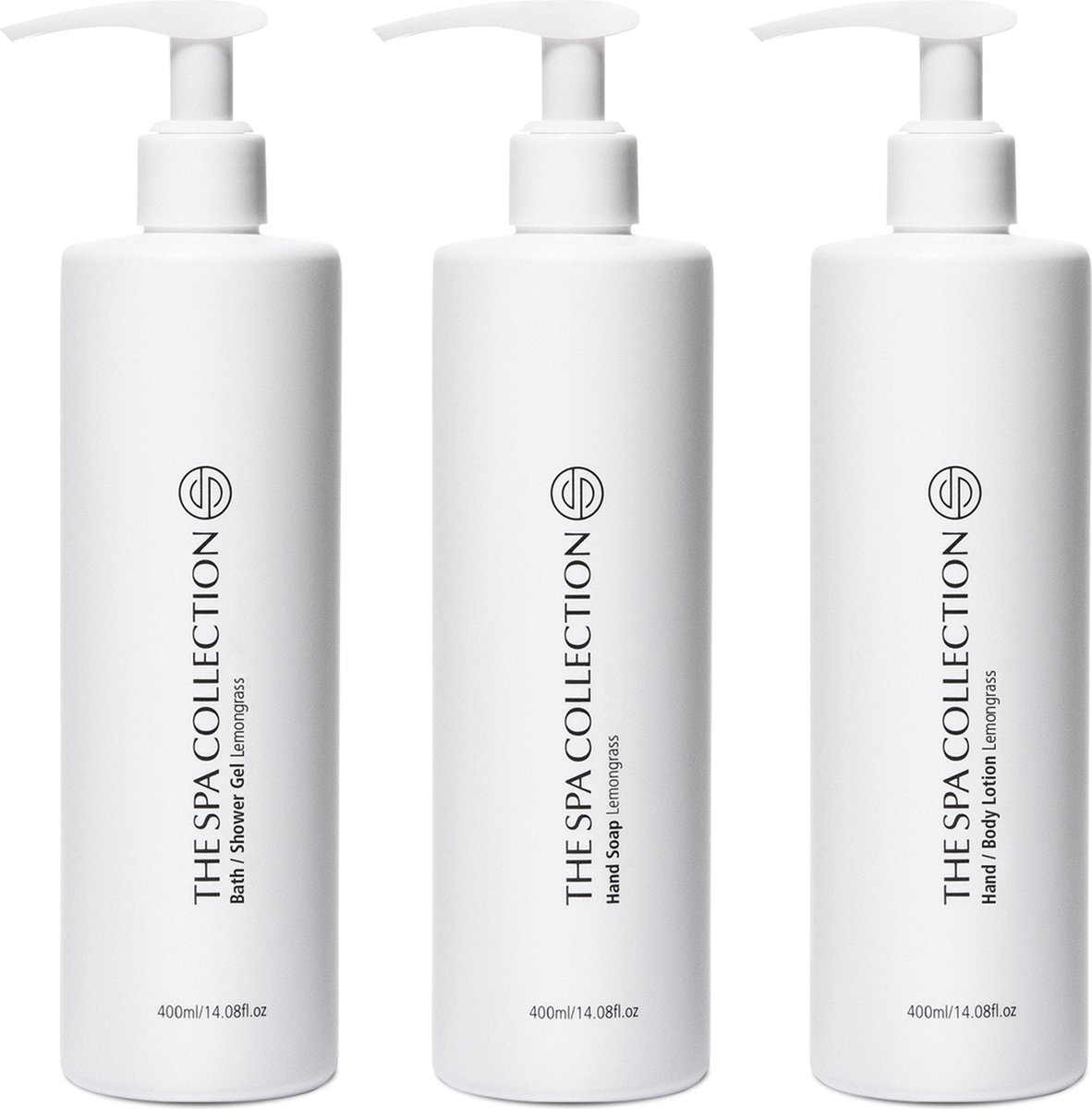 The Spa Collection Lemongrass - Body Wash + Handzeep + Body Lotion- Milde formulering - 400 ml pompfles - Set van 3 stuks