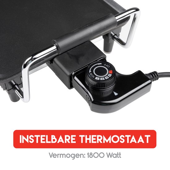 alpina Teppanyaki Grillplaat - 1800 Watt - 70 x 23 cm - Anti-Aanbaklaag - Thermostaat - Fatcollector — afbeelding 4