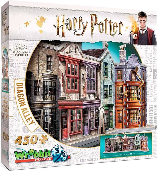 Dragon Alley - Wrebbit 3D Puzzel - Harry Potter - 450 Stukjes - wrebbit