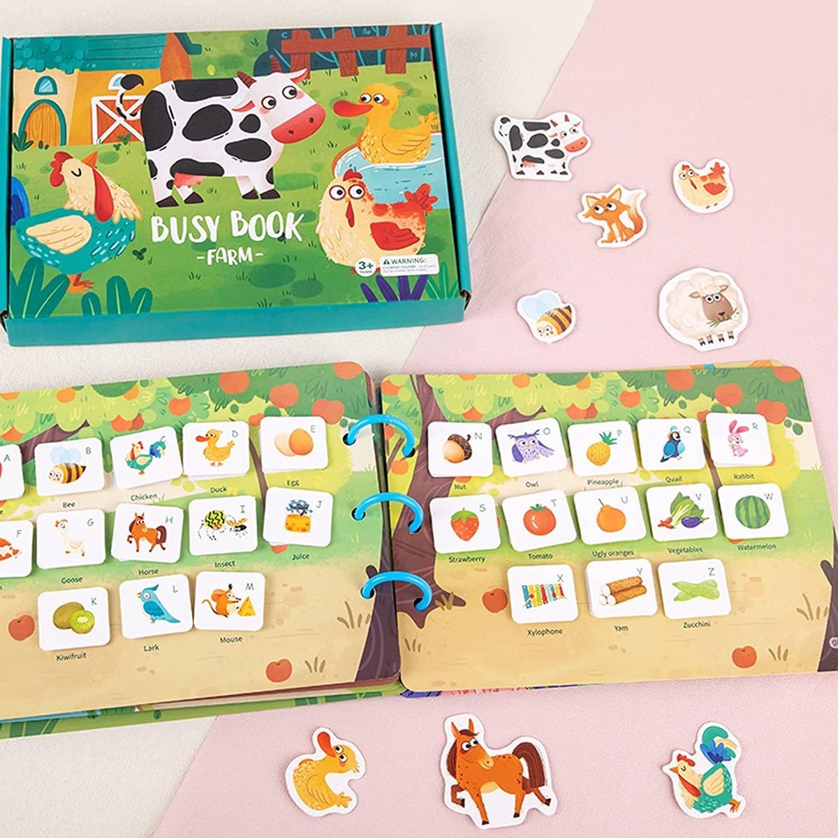 XiYee Quiet Book – Montessori Peuterboek – Interactief & Leerzaam – Dierenthema 2 miniatura