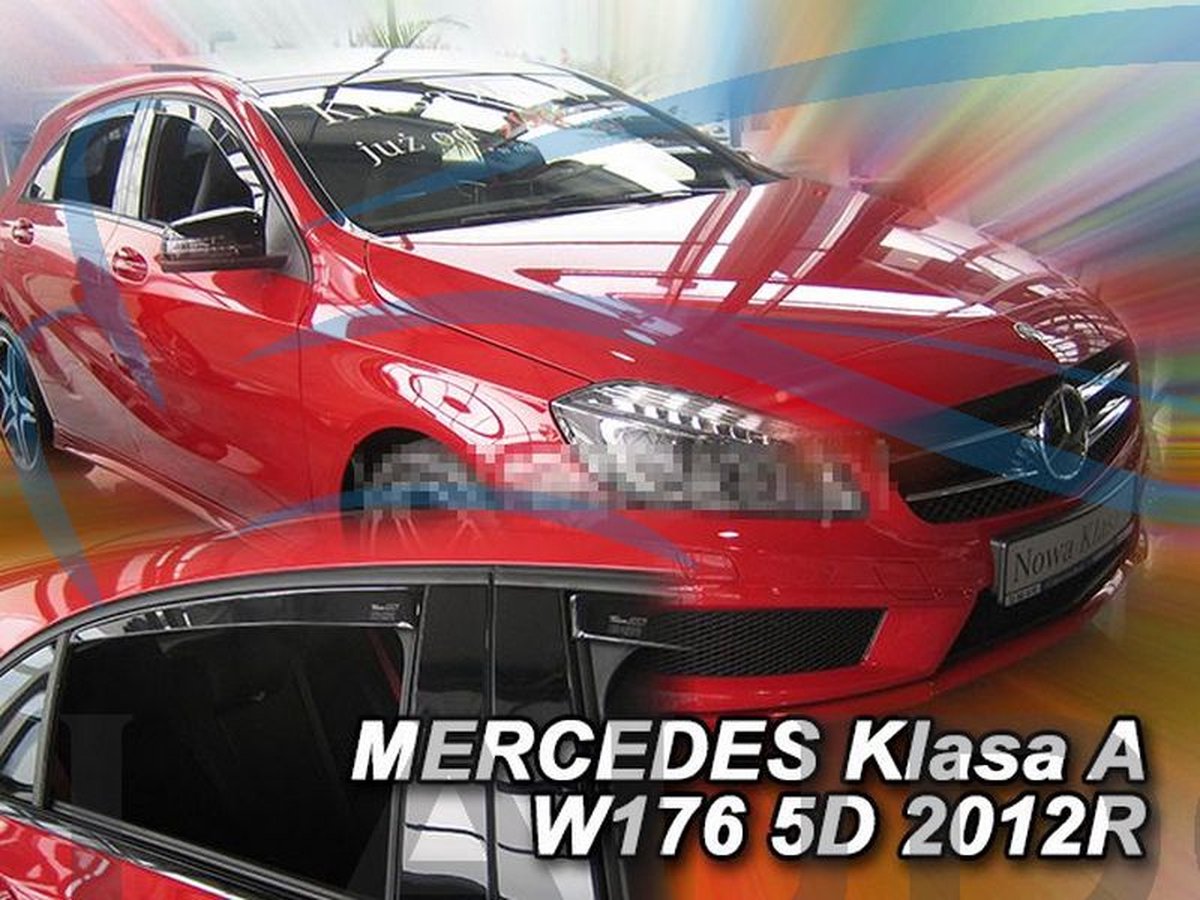 Zijwindschermen geschikt voor Mercedes A-klasse W176 - 5-drs 2012 - 2018 - V + A ramen