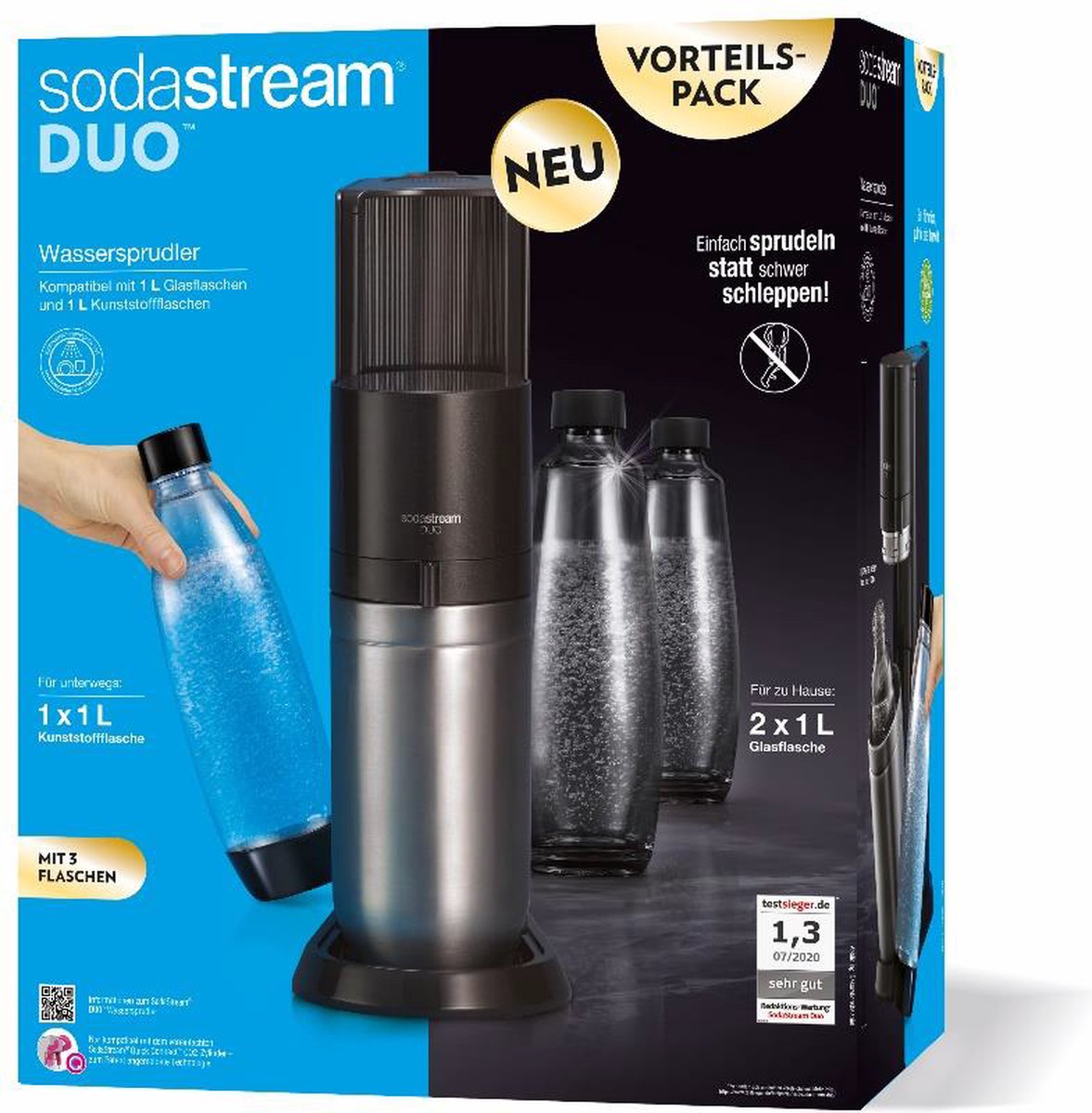 Bol.com SodaStream Duo Vorteilspack" waterbubbelaar, zwart aanbieding