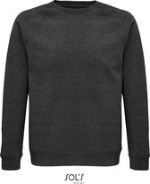 SOLS Premium Unisex Adult Space Organic Raglan Sweatshirt (Charcoal melange) L