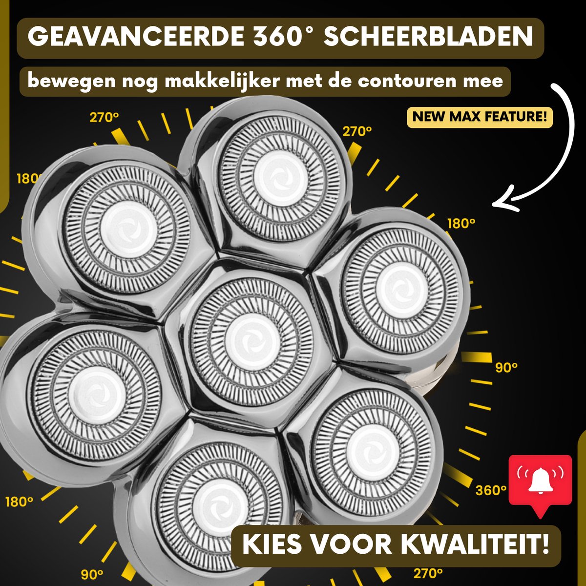 6-in-1 Scheerapparaat Mannen – Trimmer - Tondeuse - Sansbeauté® SkullSharp MAX - Electric Face & Head Shaver - Shave - Hoofd Kaal Scheren – Nat & Droog - Elektrisch thumbnail 5