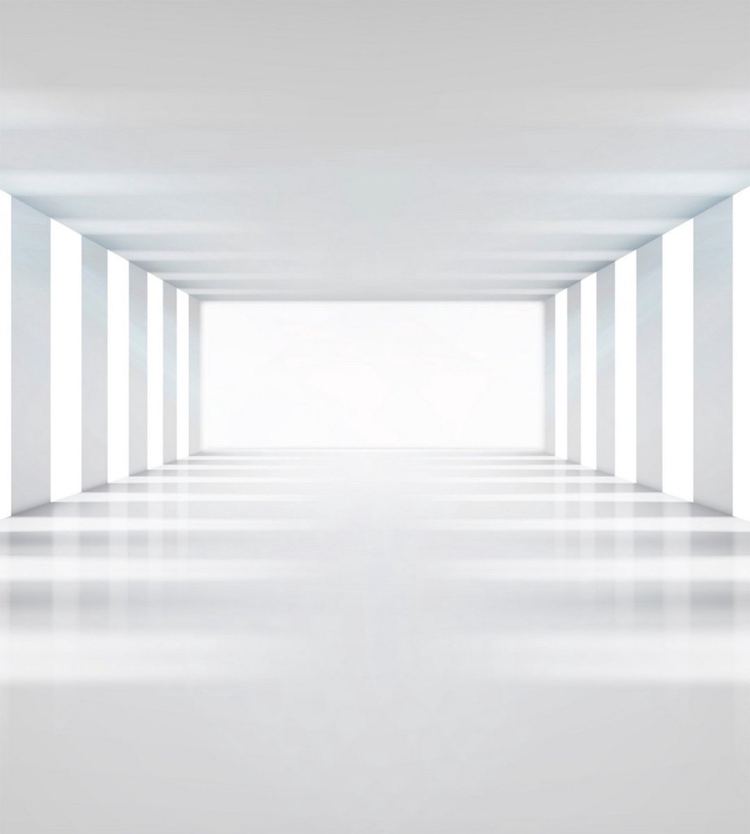 Fotobehang - White Corridor 225x250cm - Vliesbehang