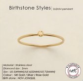 Soraro Birthstone Ring | November | 17mm | 14K Goldplated | Goudkleurig | Cadeau Voor Haar | Cadeau Voor Vriendin | Verjaardag Cadeau | Moederdag Cadeau | Cadeau Ideeën