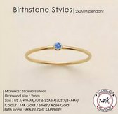 Soraro Birthstone Ring | Maart | 16mm | 14K Goldplated | Goud | Cadeau Voor Haar | Cadeau Voor Vriendin | Verjaardag Cadeau | Moederdag Cadeau | Cadeau Ideeën
