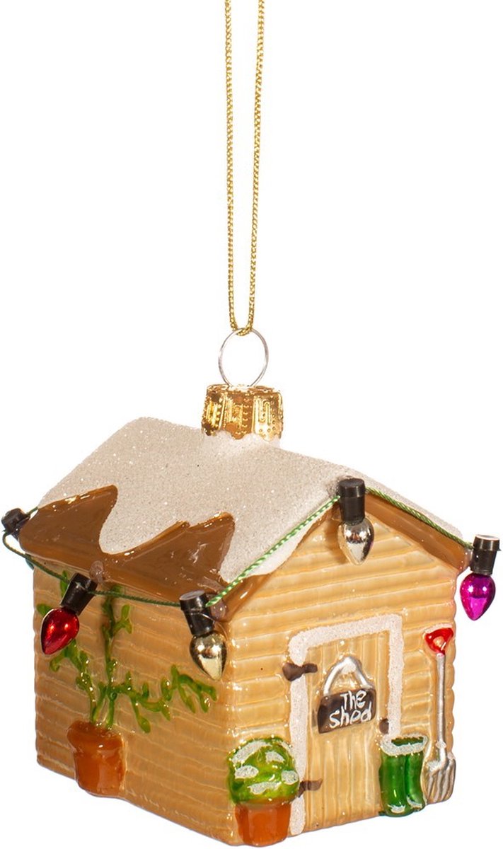 Sass & Belle Klein schuurtje kerstbal - Sass & Belle transparant